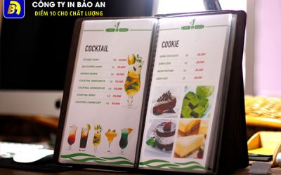 Dịch vụ in menu nhà hàng tại Hà Nội